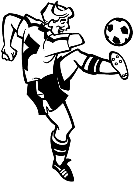 Soccer kick vinyl sticker. Customize on line. Sports 085-0940
